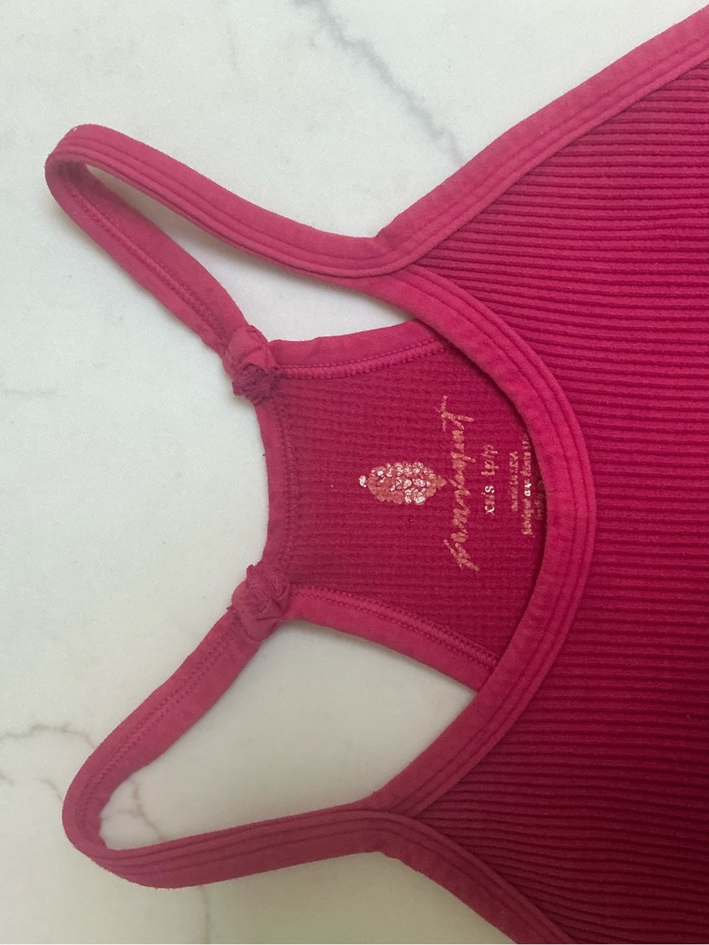 FP Movement by Free People Ribbed Racerback Crop Tank in Raspberry - Picture 3 of 3
